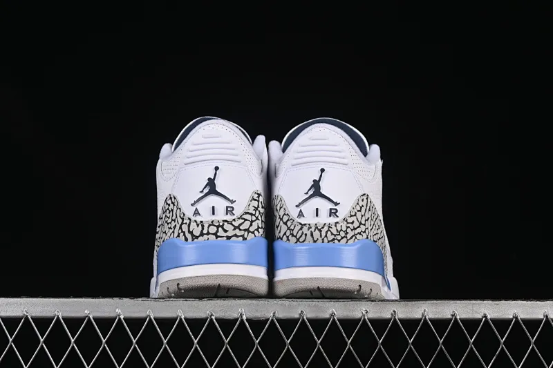 All categories Air Jordan Jordan series basketball shoes Air Jordan 3 Air Jordan 3 UNC AJ3 Joe 3 North Carolina blue white burst blue crack mid-basketball shoes CT8532-104